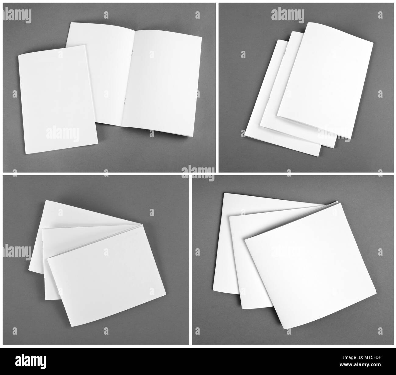 Blank catalog, brochure, magazines, book mock up Stock Photo Alamy