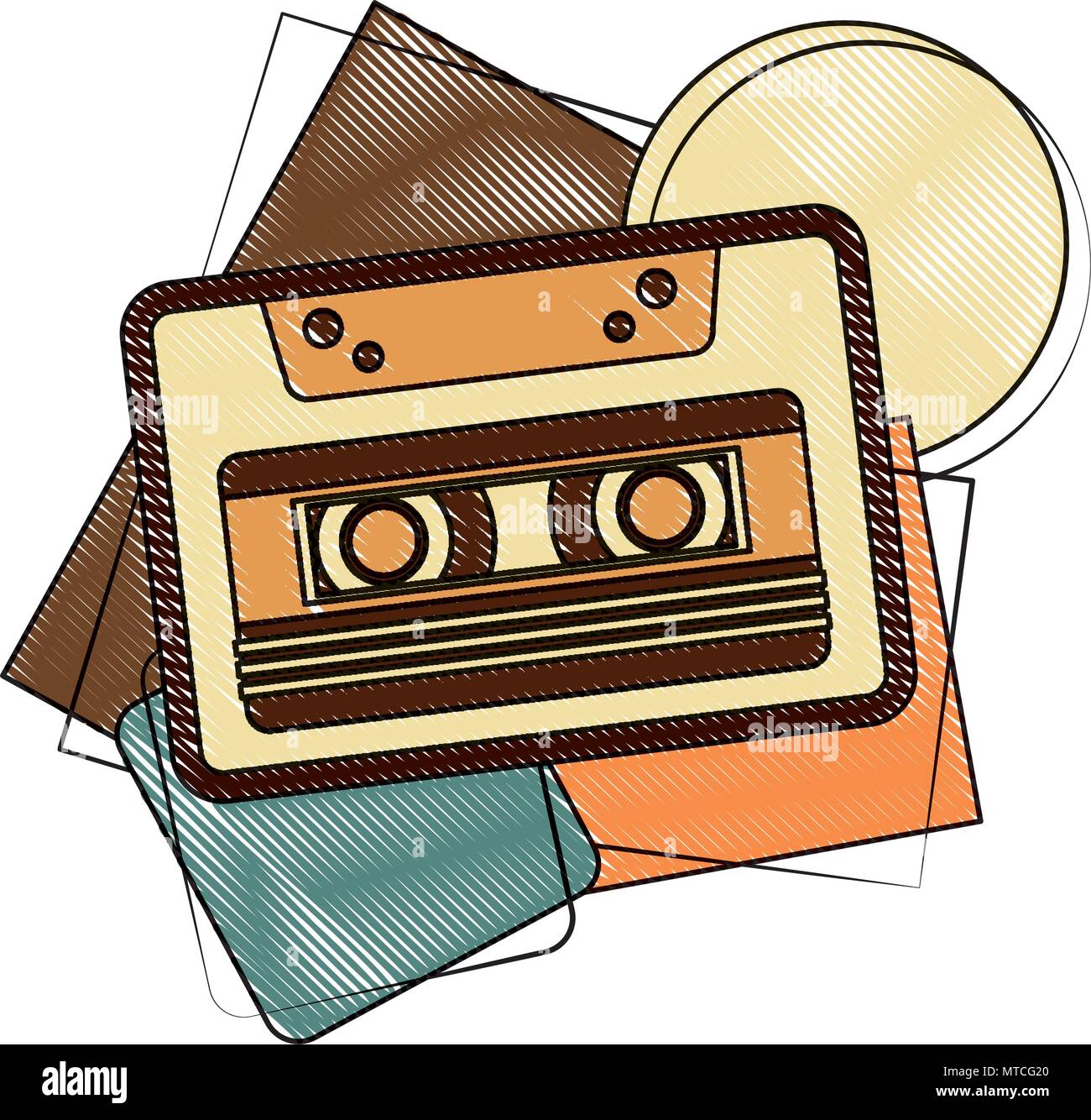 Audio tape recorder stock vector. Illustration of retro - 60040878