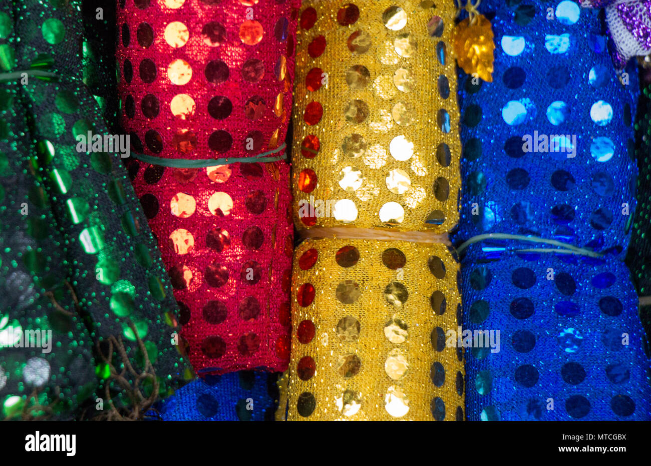 Examples of bright fabric of various color in view Stock Photo - Alamy