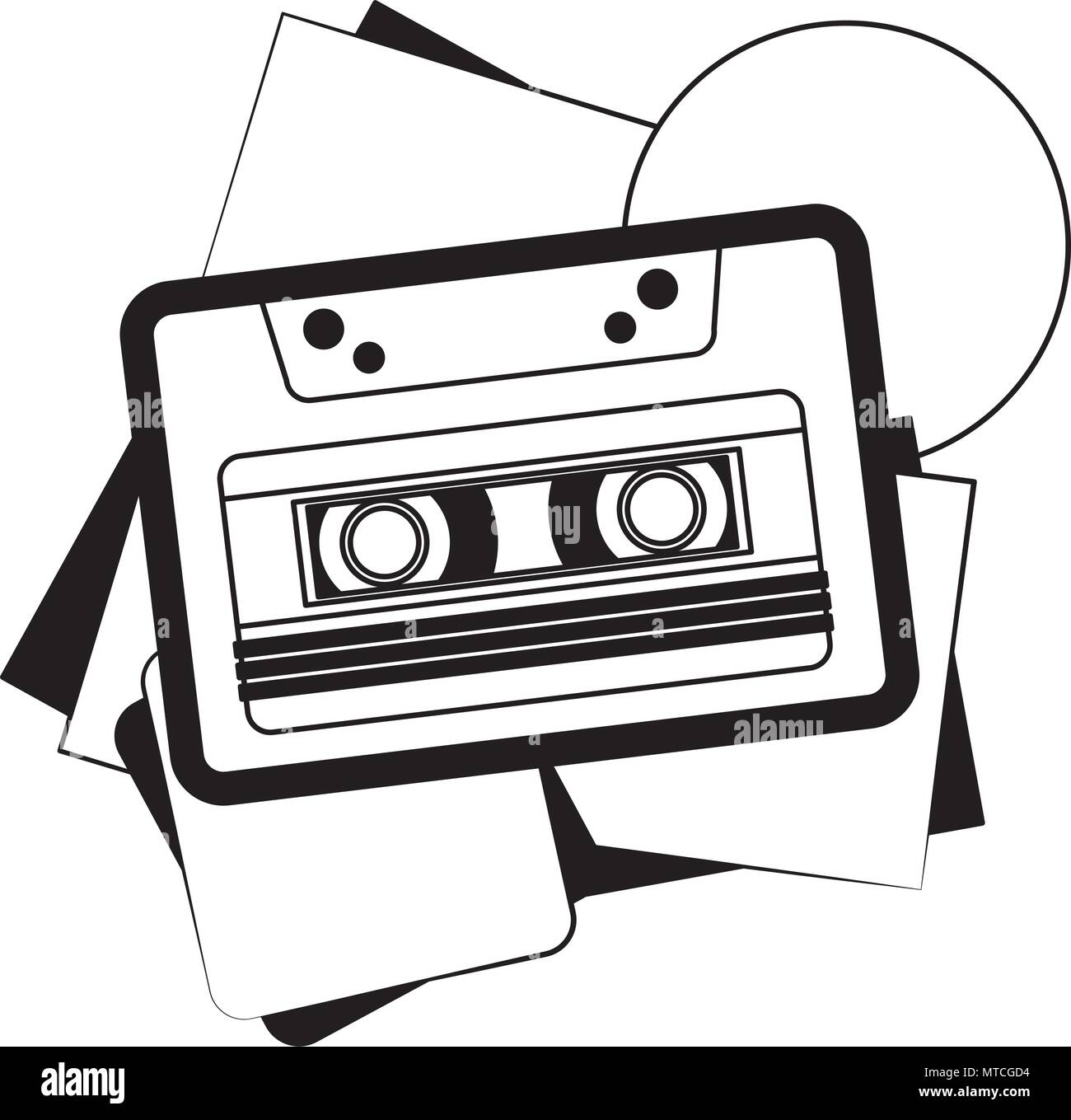 retro cassette recorder tape music vintage classic Stock Vector Image