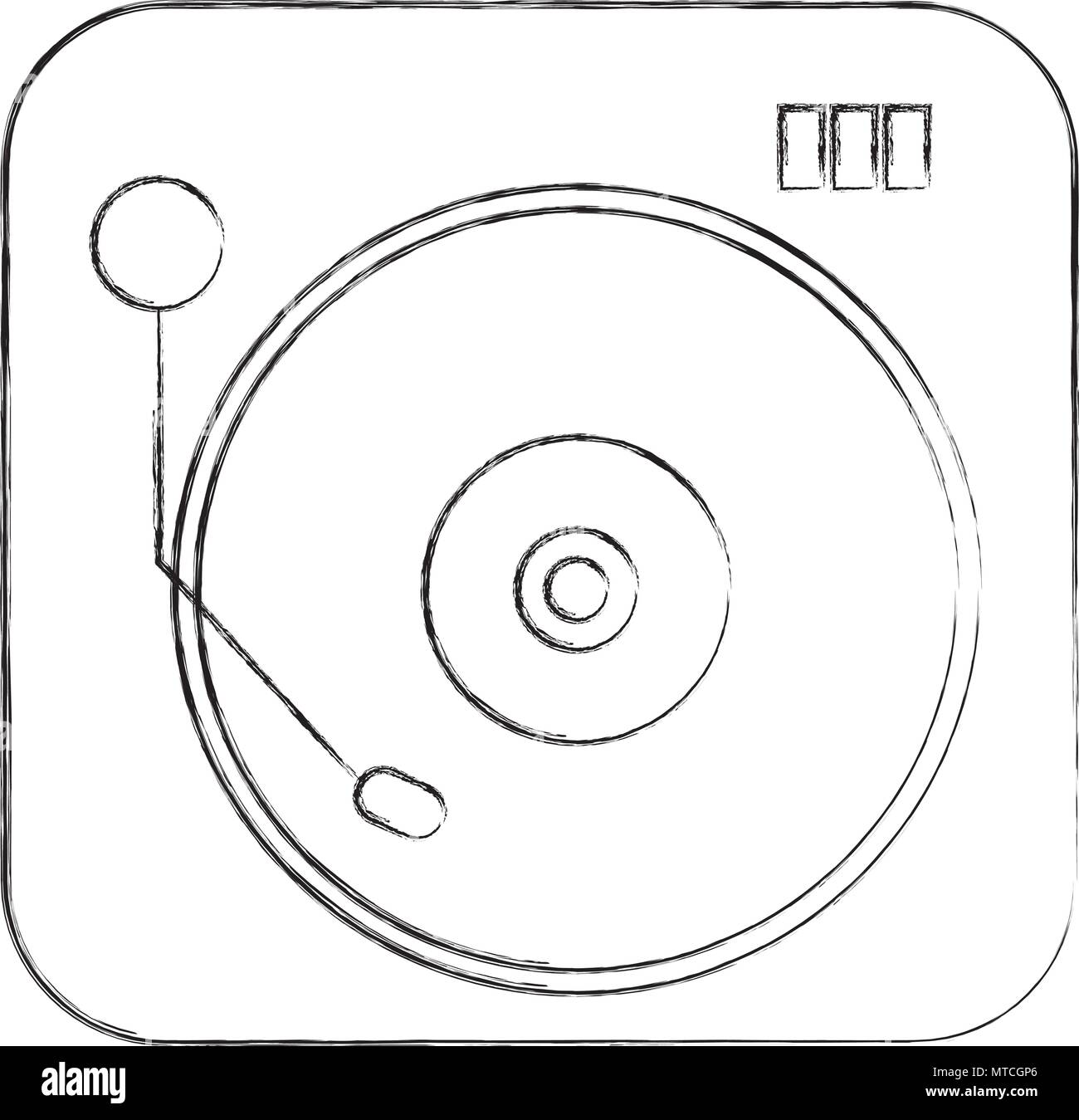 turntable vinyl record music audio vintage retro Stock Vector Image ...