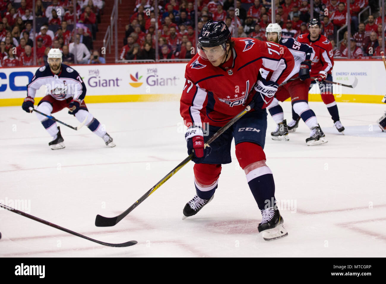 Capitals right wing T.J. Oshie (77). Stock Photo