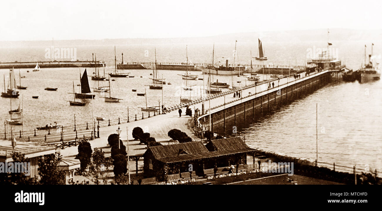 Torquay Pier and Harbour, early 1900s Stock Photo