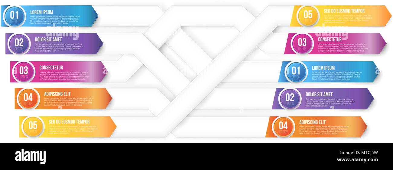 Infografics arrows, shuffled Stock Vector