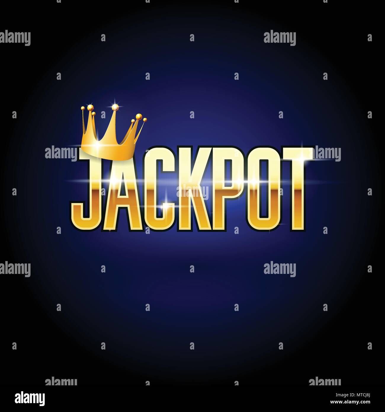 Jackpot header with crown - casino and win background Stock Vector
