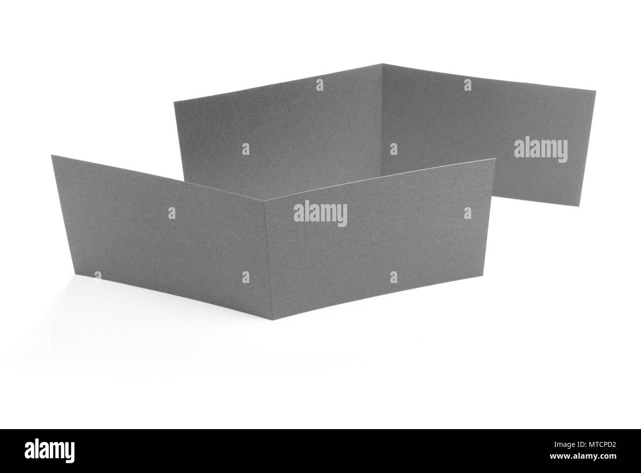blank two fold flyers or leaflets on white stock photo 187136462