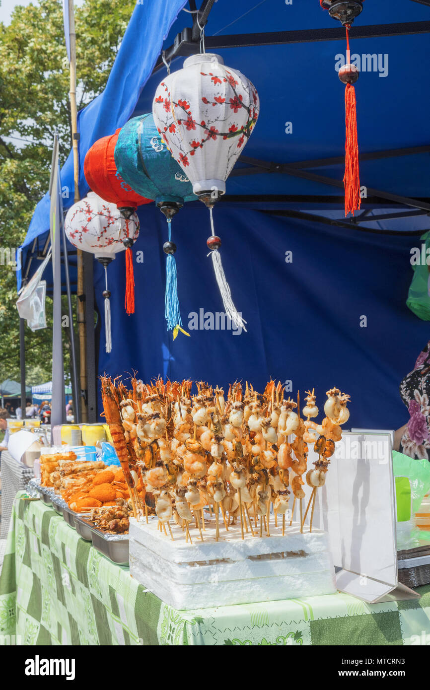 Street food festival table hi-res stock photography and images - Alamy