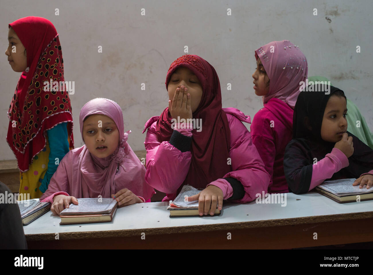 Rome. Bangla language school, study of the Koran and the history and geography of Bangladesh, in the Islamic Cultural Center MASJEED - E - ROME in the Stock Photo