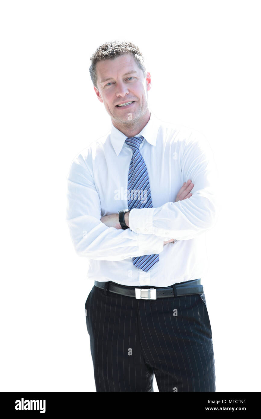 Handsome young business man smiling isolated on white background Stock ...