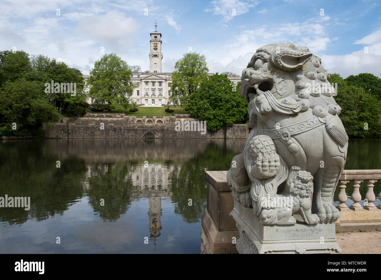 Chinese Lion at Highfields University Park in Nottingham, England UK Stock Photo