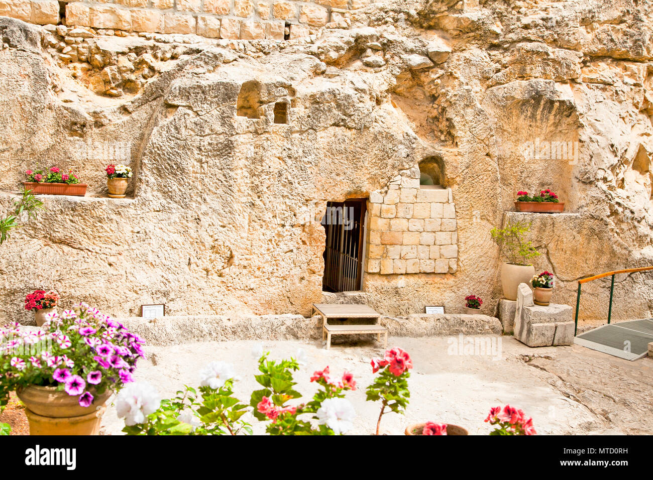Garden Tomb in Jerusalem, one of two sites proposed as the place of Jesus' burial Stock Photo