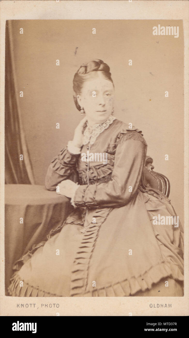 Oldham CDV (Carte De Visite) of a Victorian Lady Stock Photo