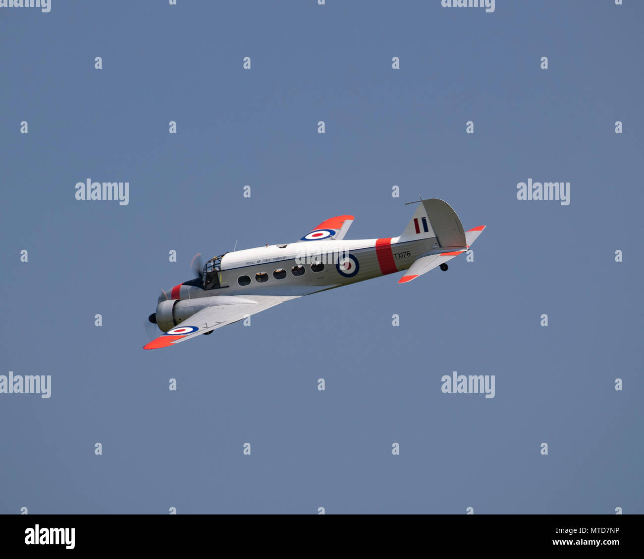 Avro Anson flying at the Shuttleworth Trust Stock Photo