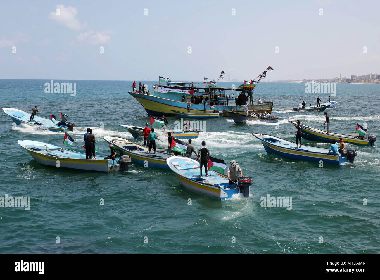 Gaza City Gaza 29th May 2018 Palestinian Activists Ride Fishing