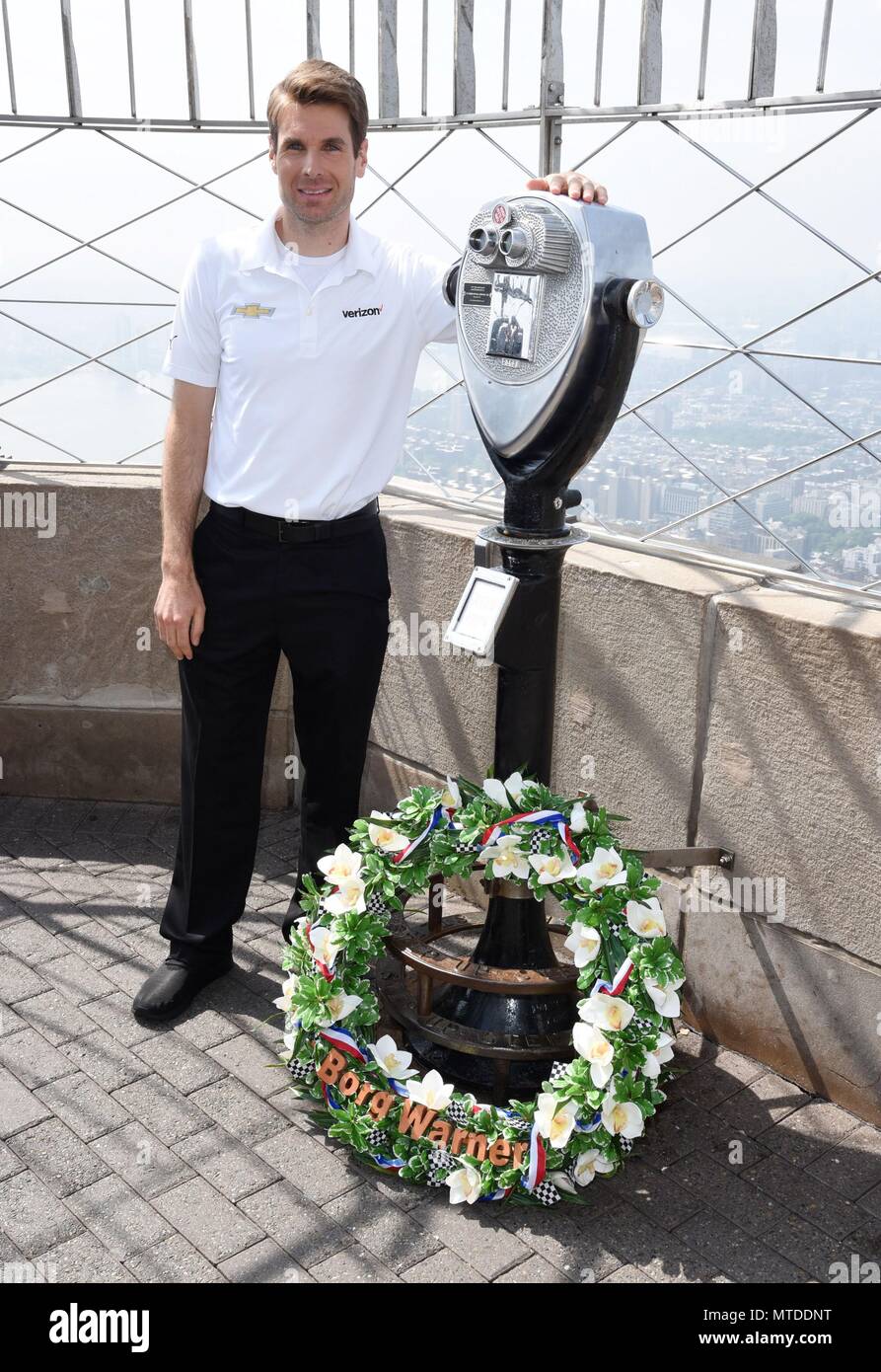 New York, NY, USA. 29th May, 2018. Will Power at a public appearance for Indy 500 Winner Will Power Visits Empire State Building, The Empire State Building, New York, NY May 29, 2018. Credit: Derek Storm/Everett Collection/Alamy Live News Stock Photo