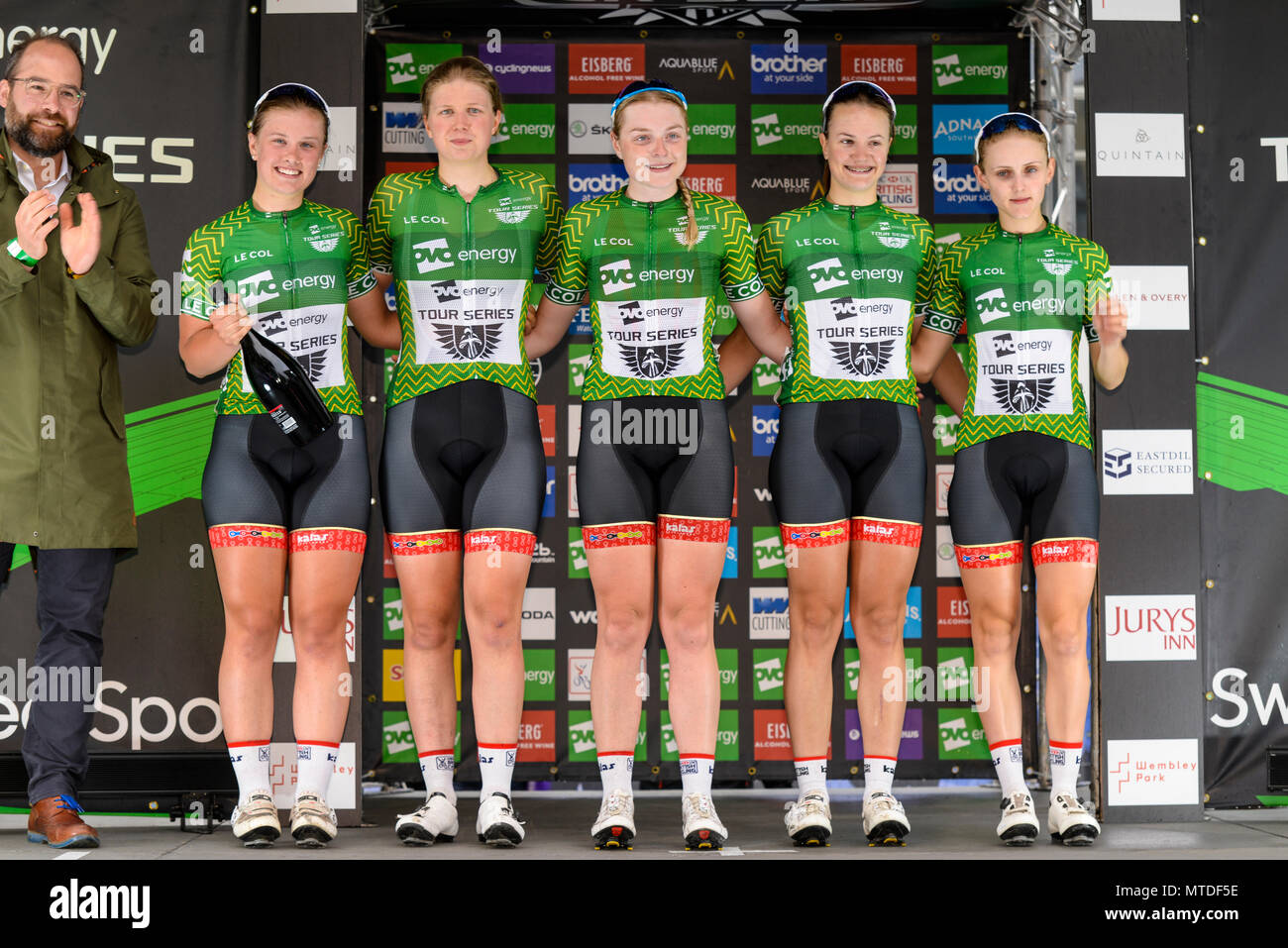 Team Breeze girls leaders in the elite women's 2018 OVO Energy Tour