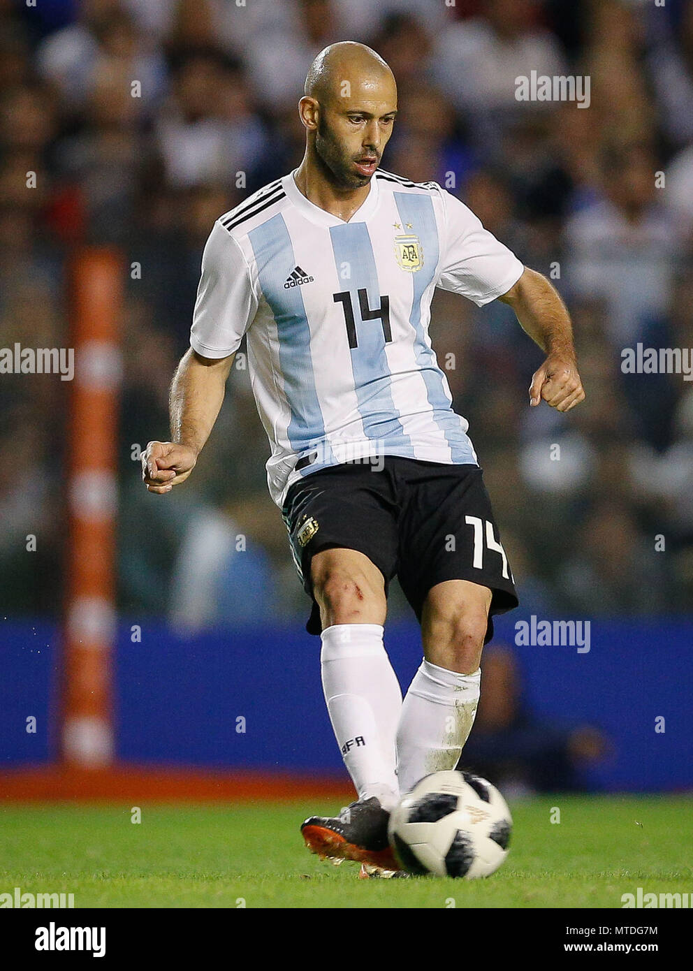Buenos Aires, Argentina. 29th May, 2018. Javier Mascherano da Argetina during a friendly match between Argentina and Haiti, held at the Alberto José Armando Stadium, known as La Bombonera, located in the La Boca neighborhood in the capital of Buenos Aires. Credit: Marcelo Machado de Melo/FotoArena/Alamy Live News Stock Photo