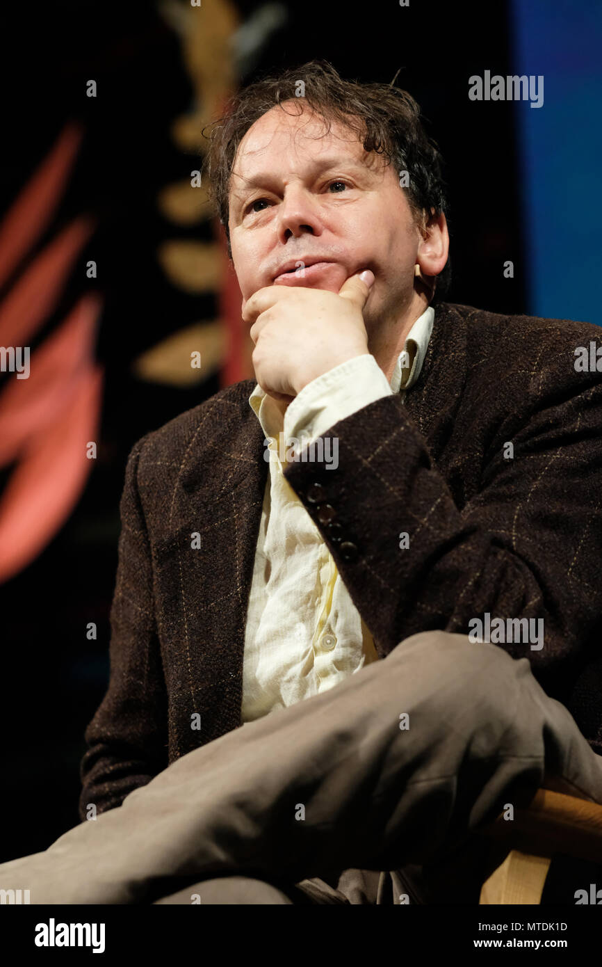 Hay Festival, Hay on Wye, UK - Wednesday 30th May 2018 - David Graeber, Professor of Anthropology at the London School of Economics on stage at the Hay Festival talking about his book 'Bullshit Jobs - A Theory' - Photo Steven May / Alamy Live News Stock Photo