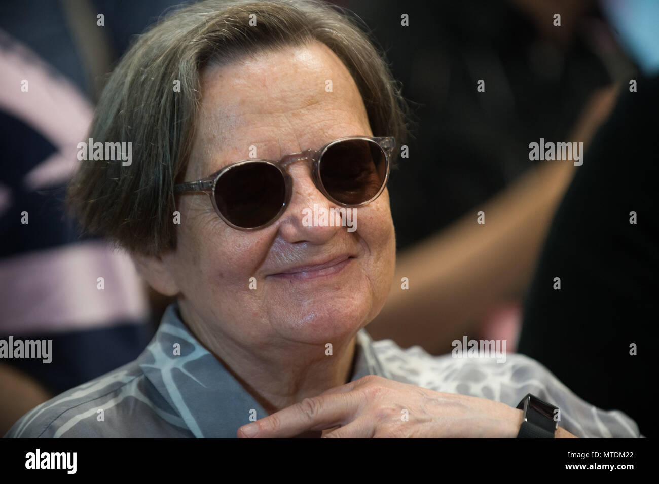 Polish Film Director, Agnieszka Holland attends a press conference during the 11st Film Music Festival in Krakow. Stock Photo