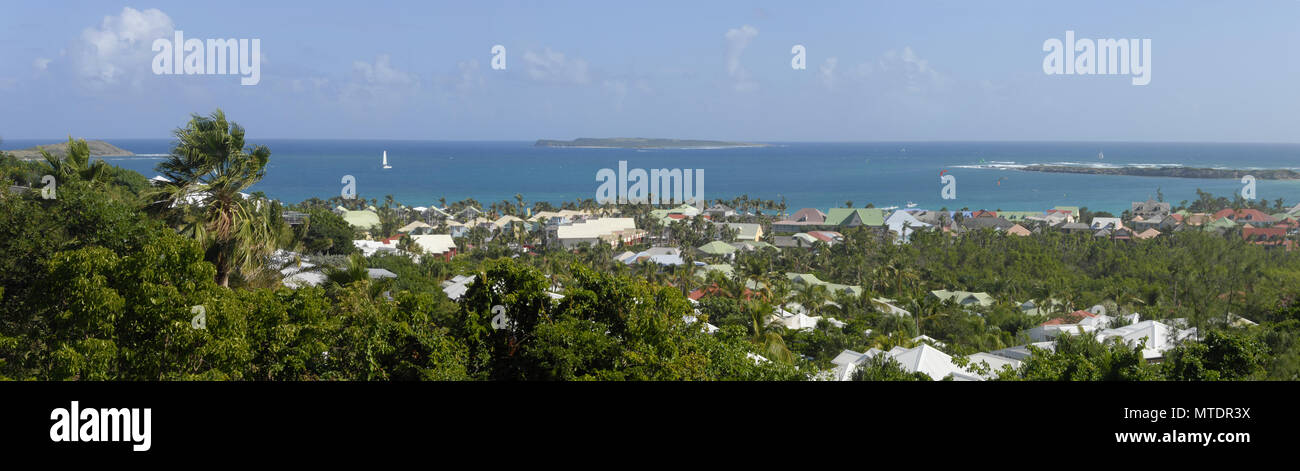 Panorama of bay, St Maarten, Caribbean Stock Photo