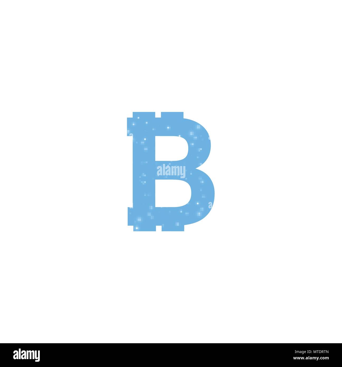 Digital bitcoins symbol with light effect on transparent backgraund. Stock Vector