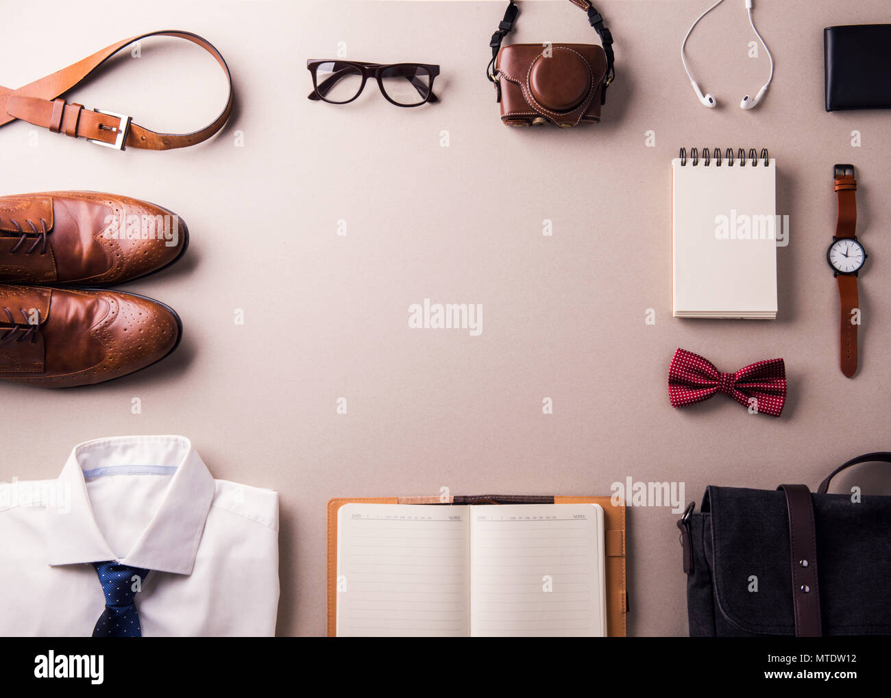 Fathers day greeting card concept. Flat lay. Stock Photo