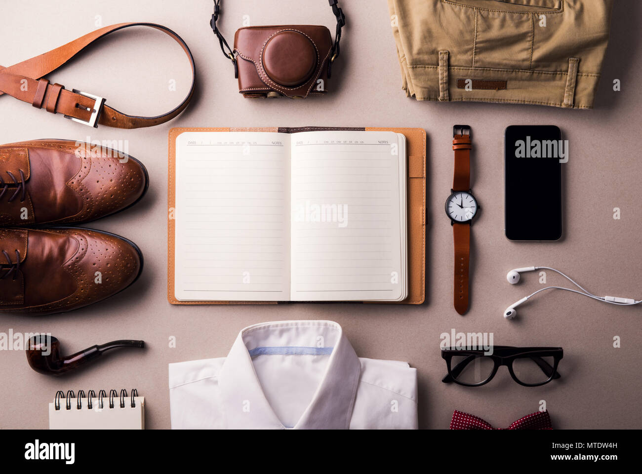 Fathers day greeting card concept. Flat lay. Stock Photo