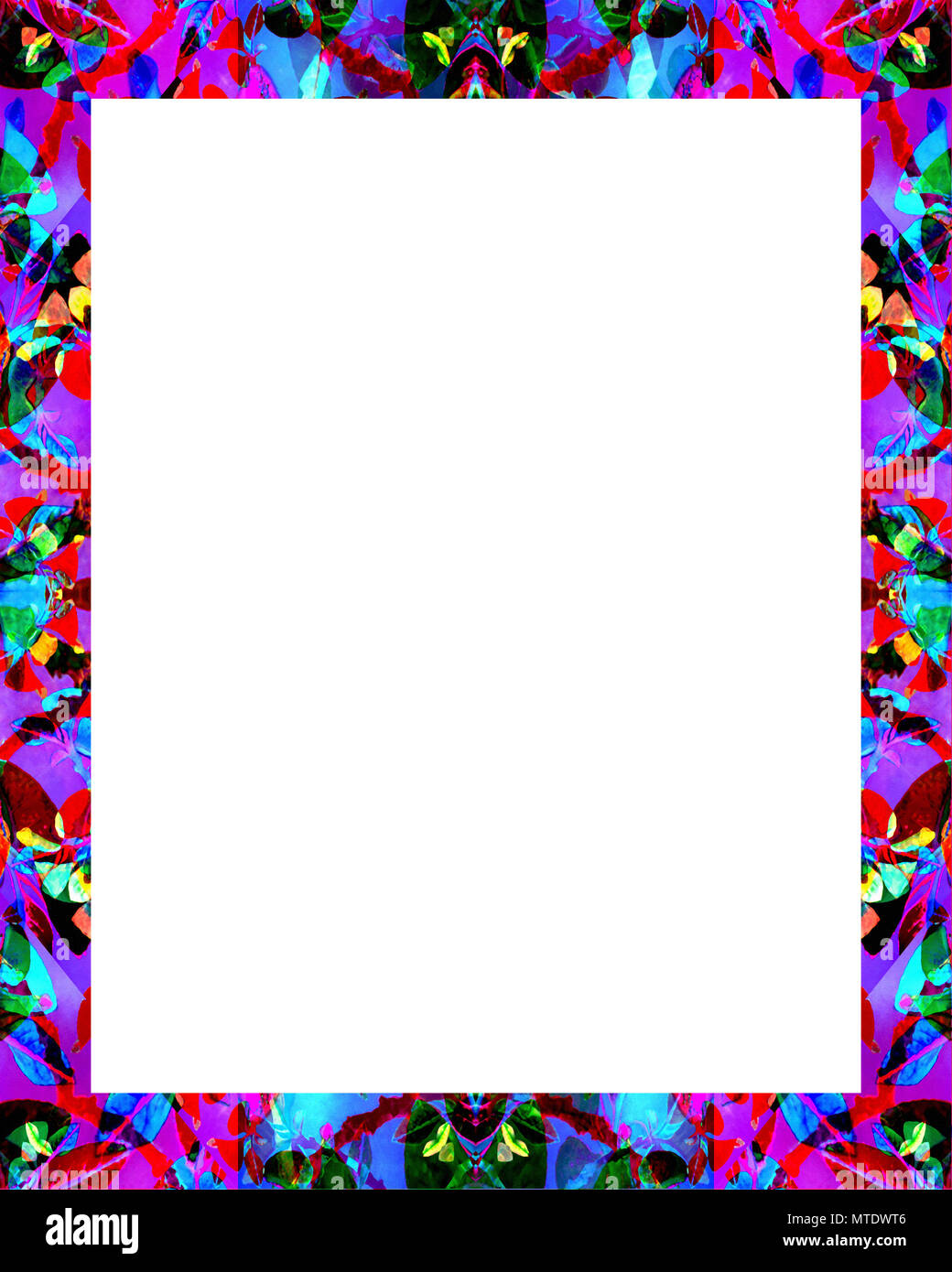 White frame background with decorated design borders Stock Photo - Alamy