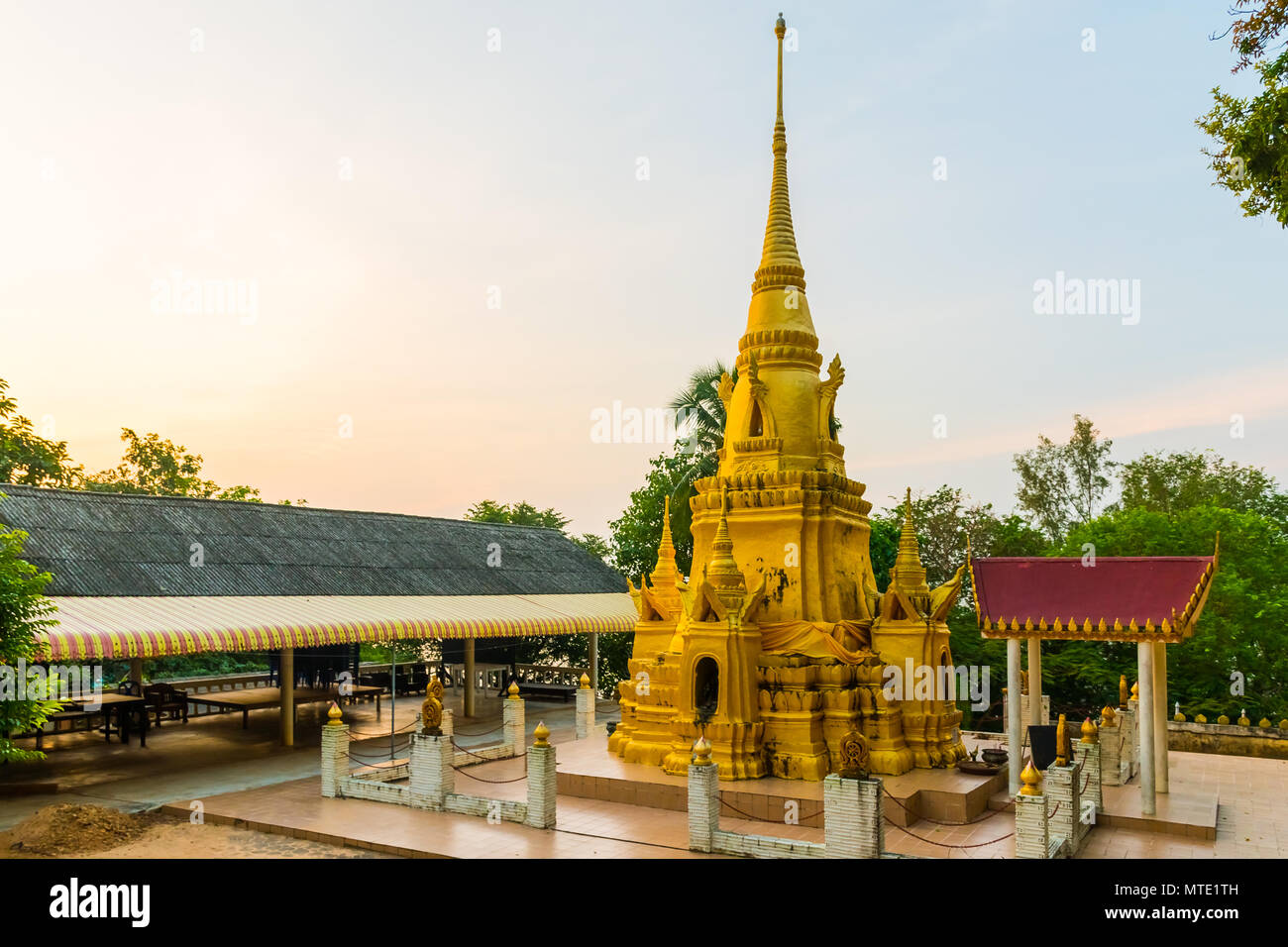 Golden Pagoda of Wat Sila Ngu Temple, Koh Samui, Thailand Stock Photo