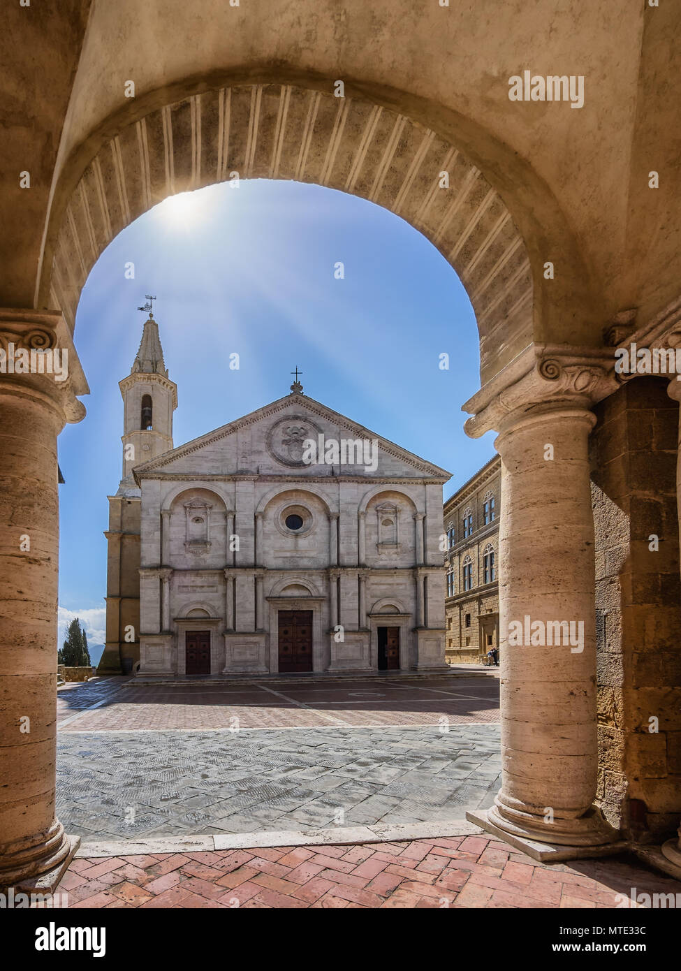 Cathedral in Pienza, Tuscany Italy Stock Photo