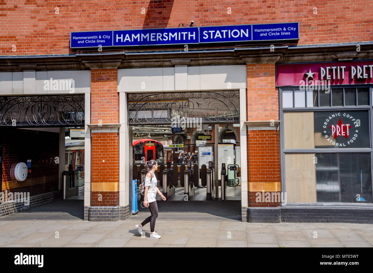 An exterior view of Hammersmith London Underground Station Stock Photo
