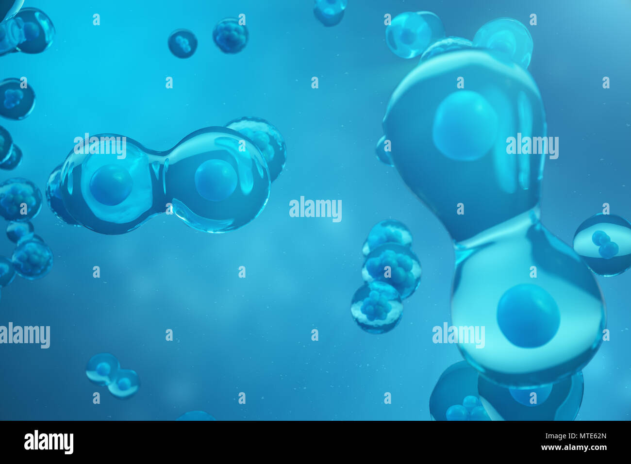 3D Rendering human or animal cells on blue background. Concept Early ...