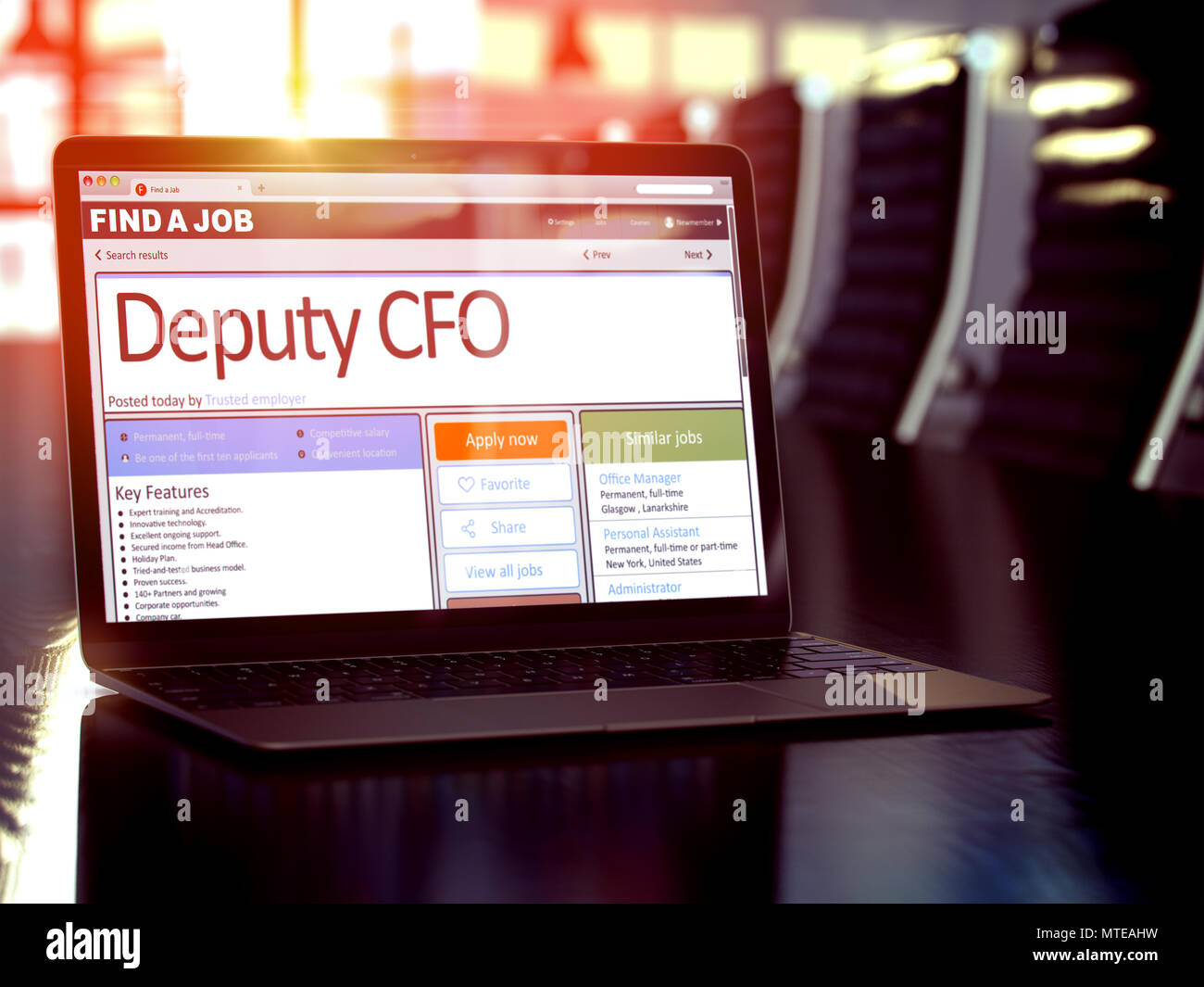 Deputy CFO Wanted. 3D. Stock Photo