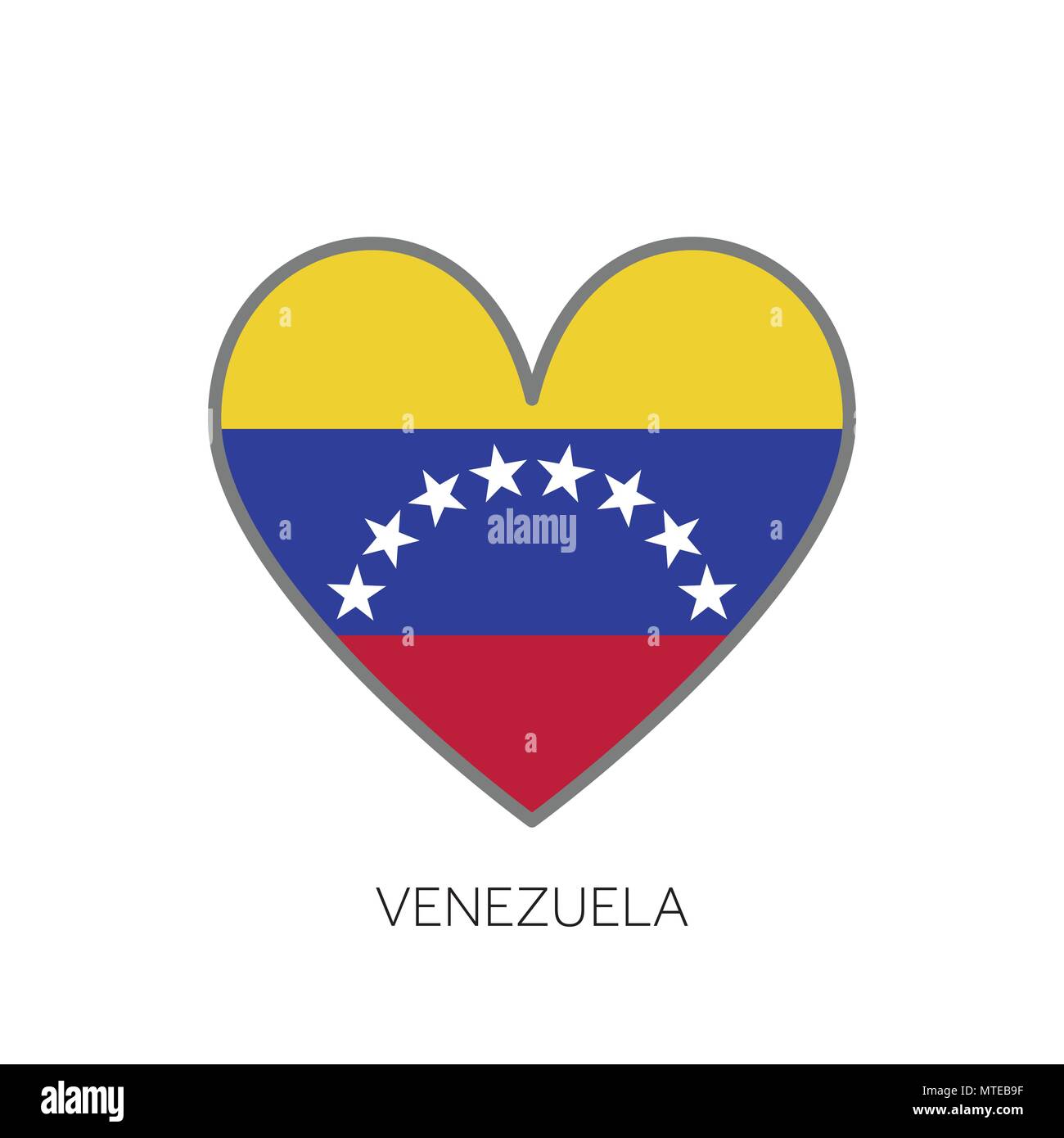 Venezuela flag romance love heart shaped vector icon Stock Vector Image ...