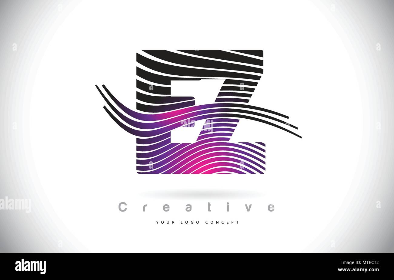 EZ E Z Zebra Texture Letter Logo Design With Creative Lines and Swosh ...