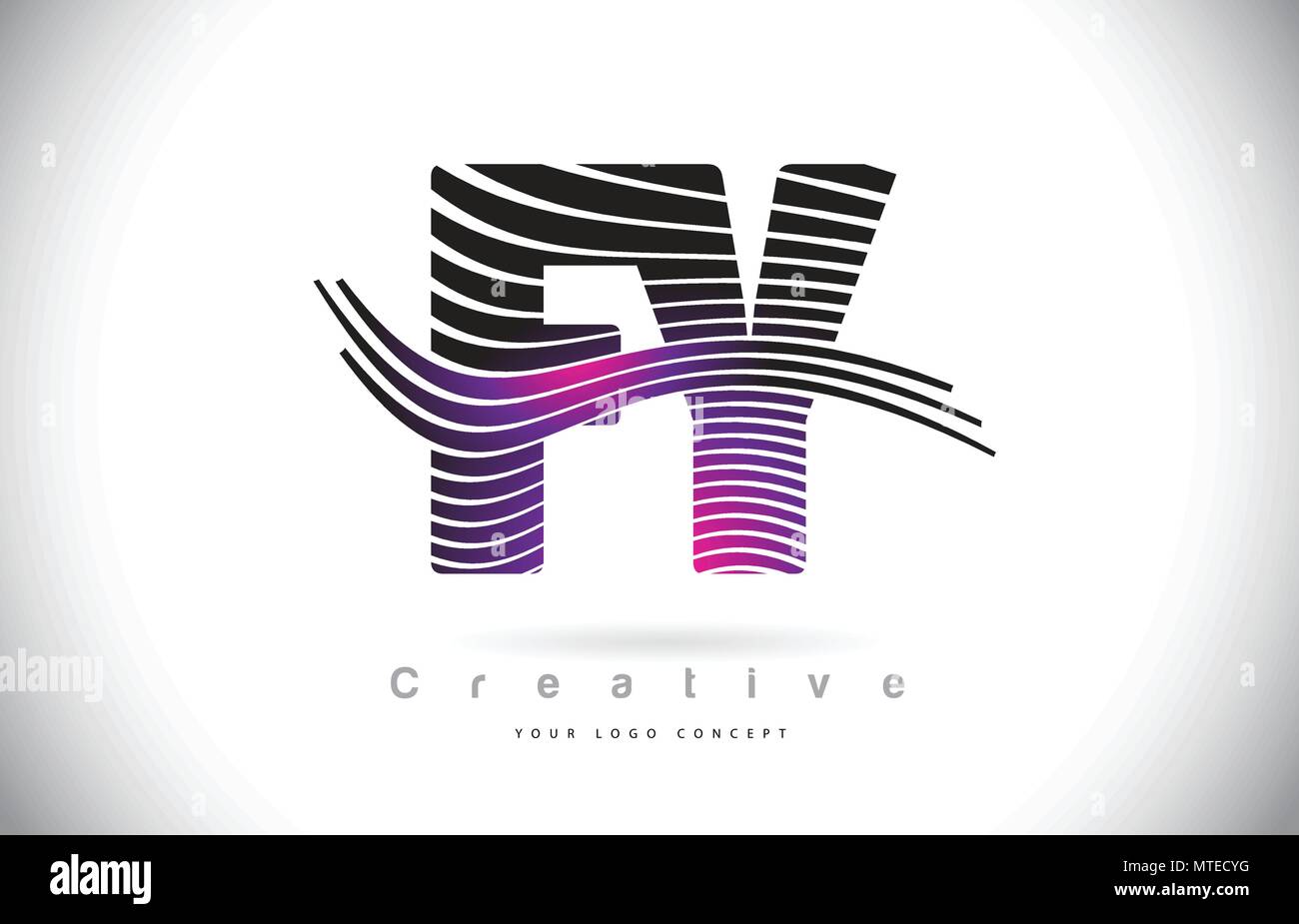 FY F Y Zebra Texture Letter Logo Design With Creative Lines and Swosh ...