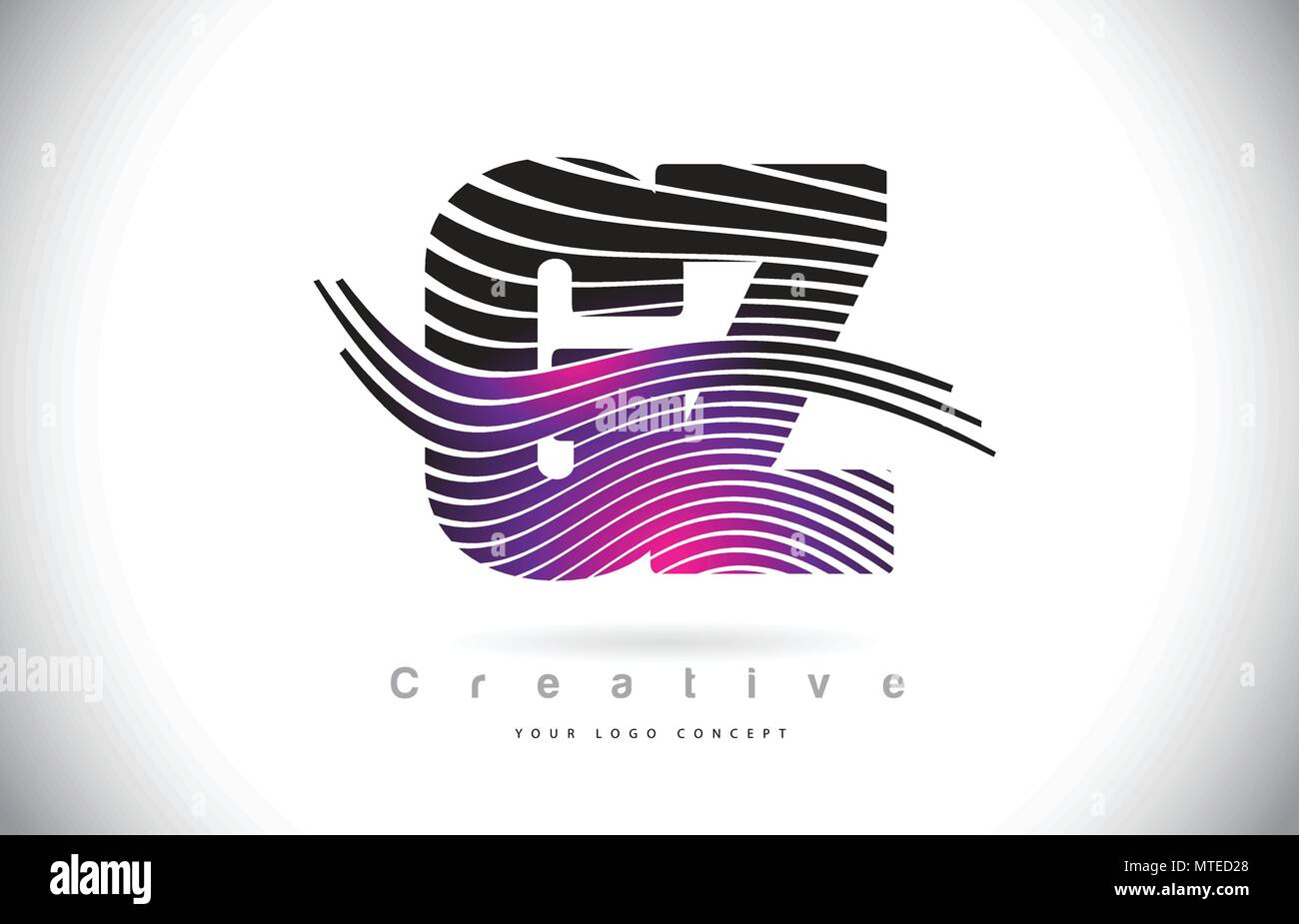 GZ G Y Zebra Texture Letter Logo Design With Creative Lines and Swosh ...