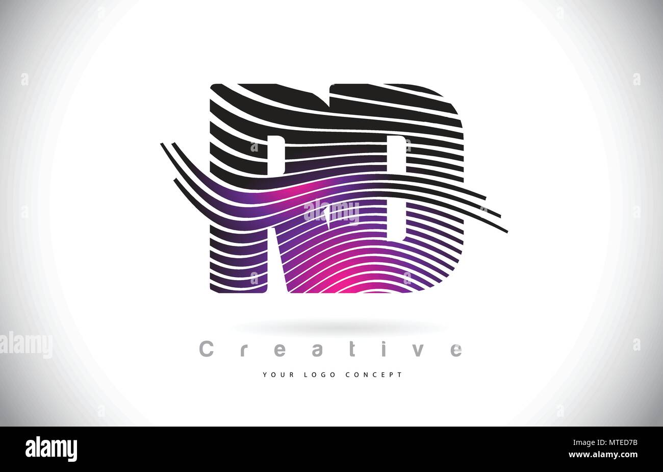 RD R D Zebra Texture Letter Logo Design With Creative Lines and Swosh ...