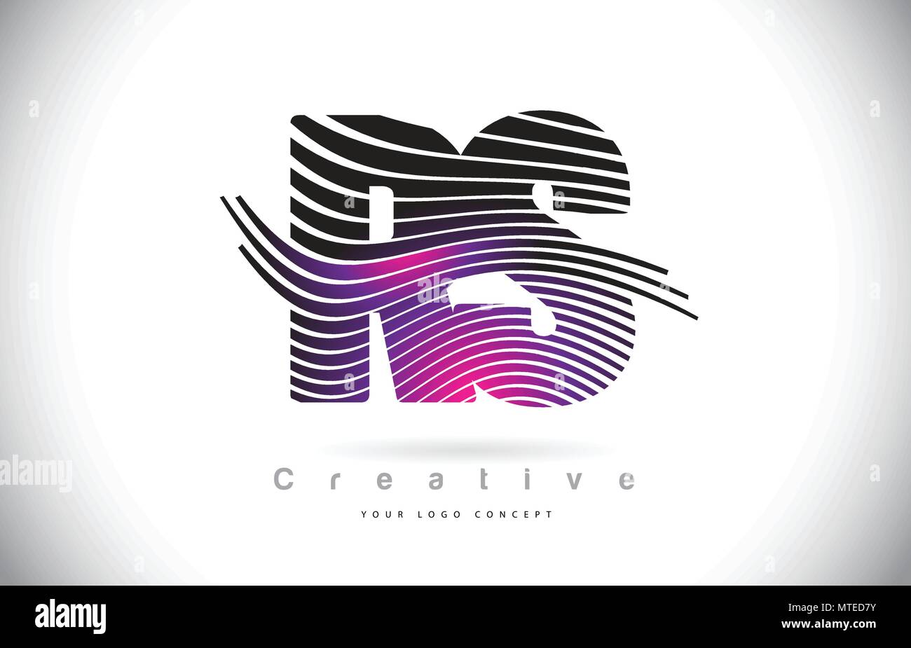 RS R S Zebra Texture Letter Logo Design With Creative Lines and Swosh ...