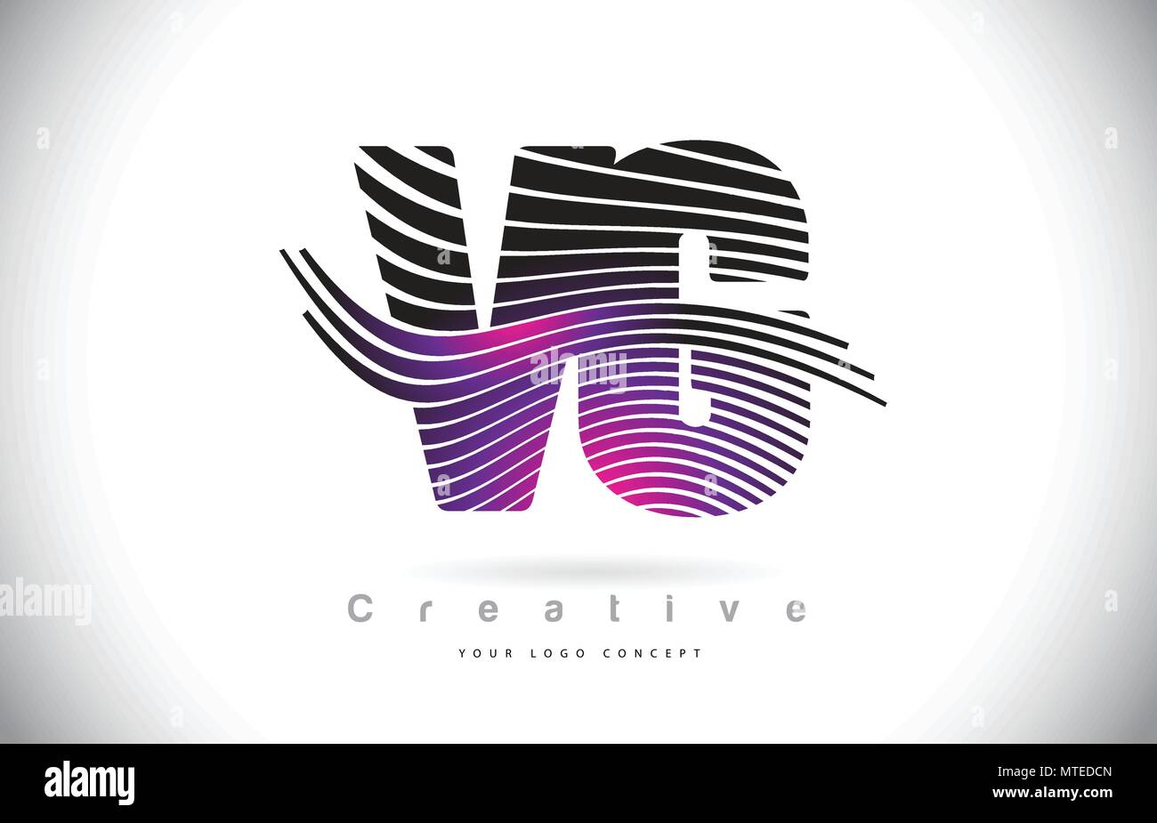 VG V G Zebra Texture Letter Logo Design With Creative Lines and Swosh ...