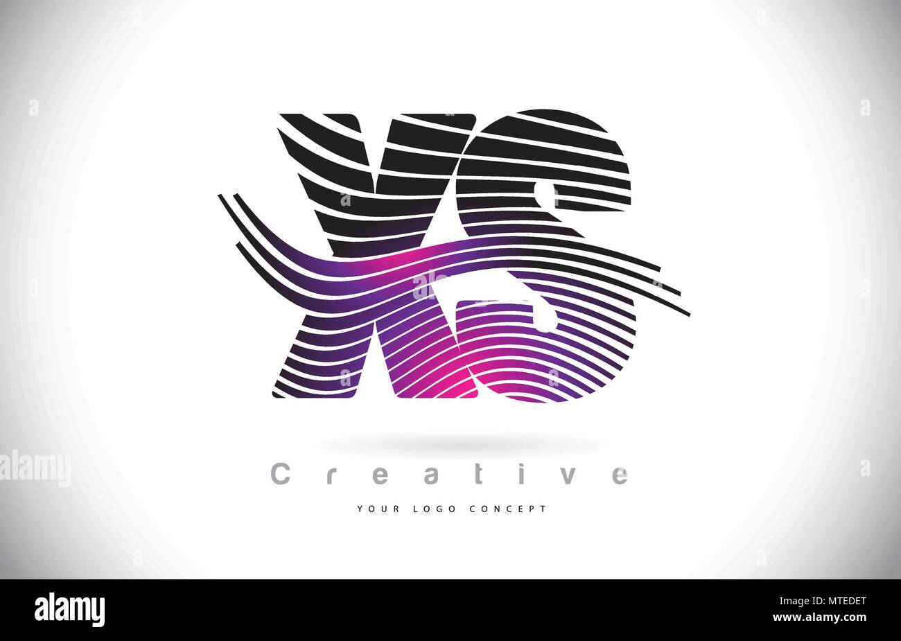 XS X S Zebra Texture Letter Logo Design With Creative Lines and Swosh ...
