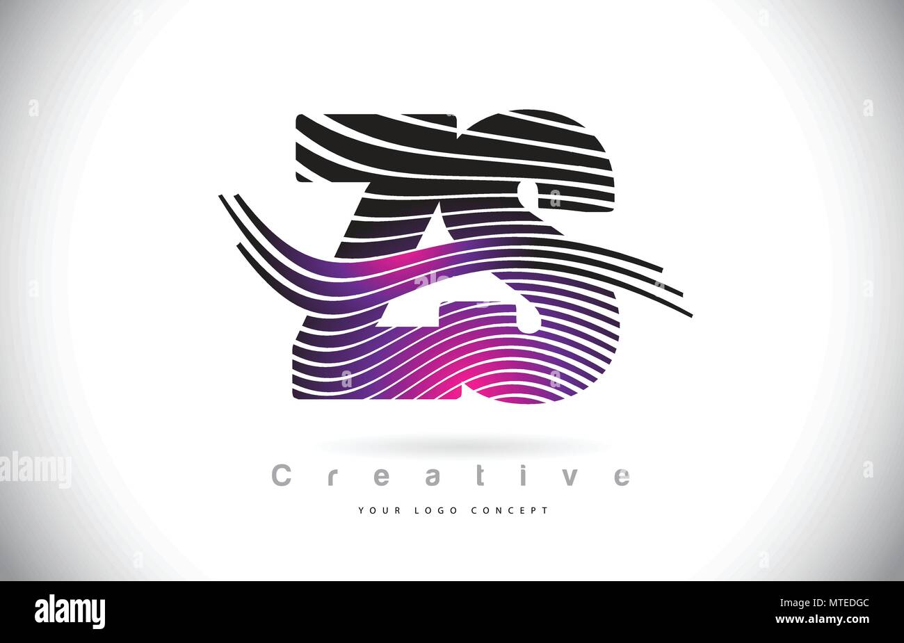 ZS Z S Zebra Texture Letter Logo Design With Creative Lines and Swosh ...