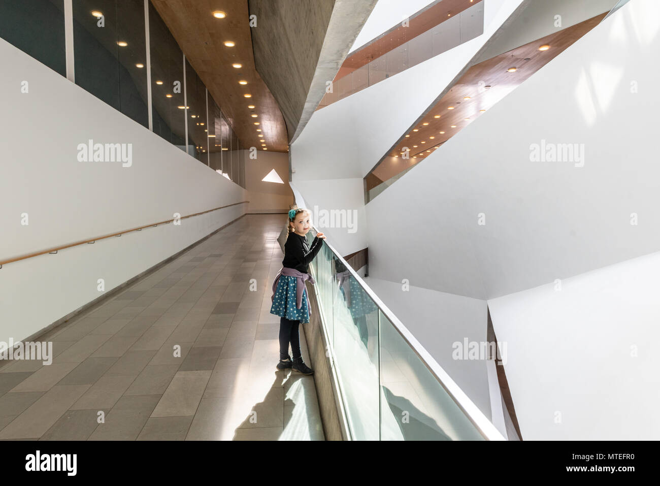 Israel, Tel Aviv-Yafo - November 24, 2017: Exterior view of the Herta and Paul Amir building - the new wing of the Tel Aviv museum of art - designed b Stock Photo