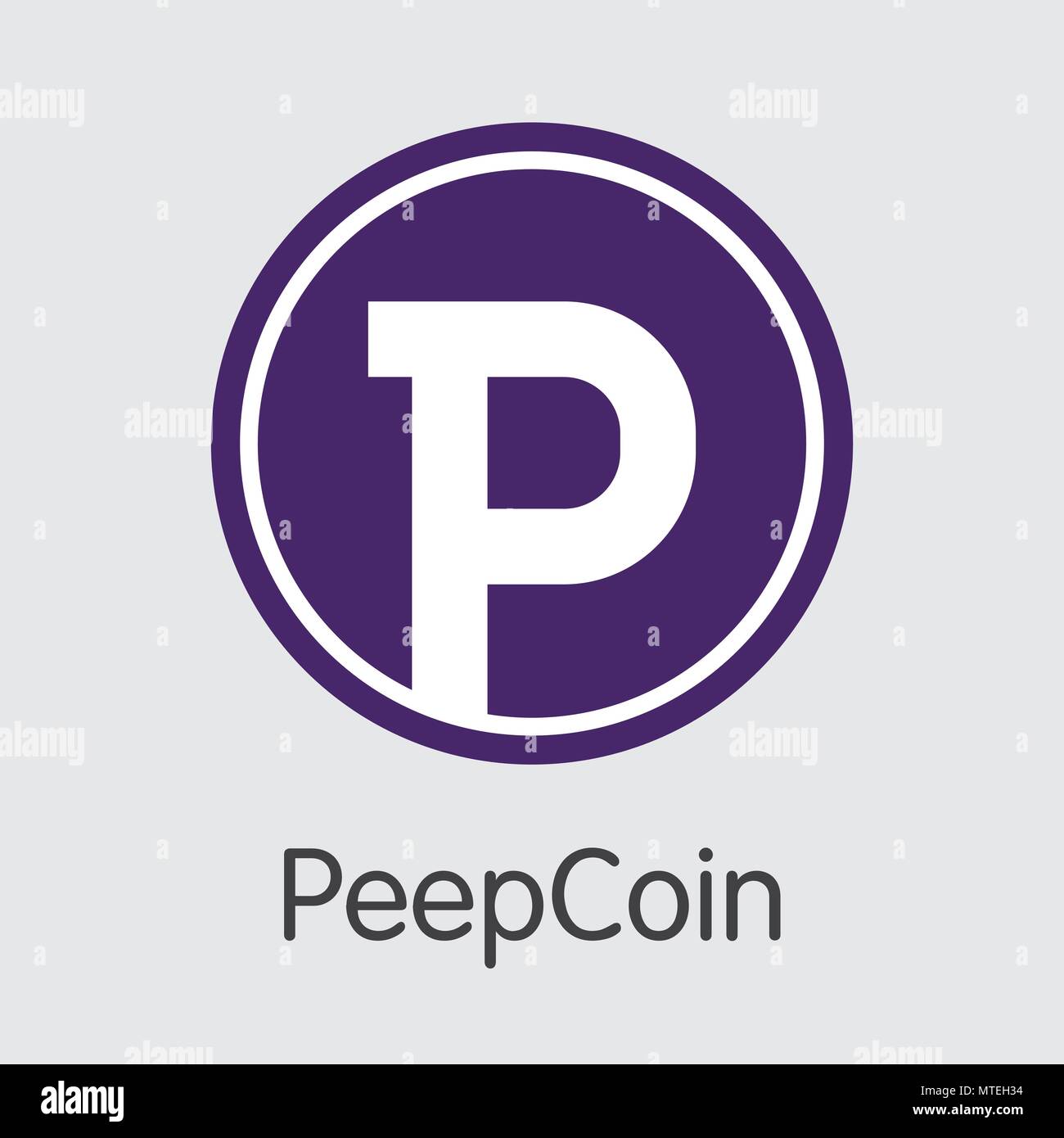 Peepcoin Crypto Currency. Vector PCN Pictogram Symbol. Stock Vector
