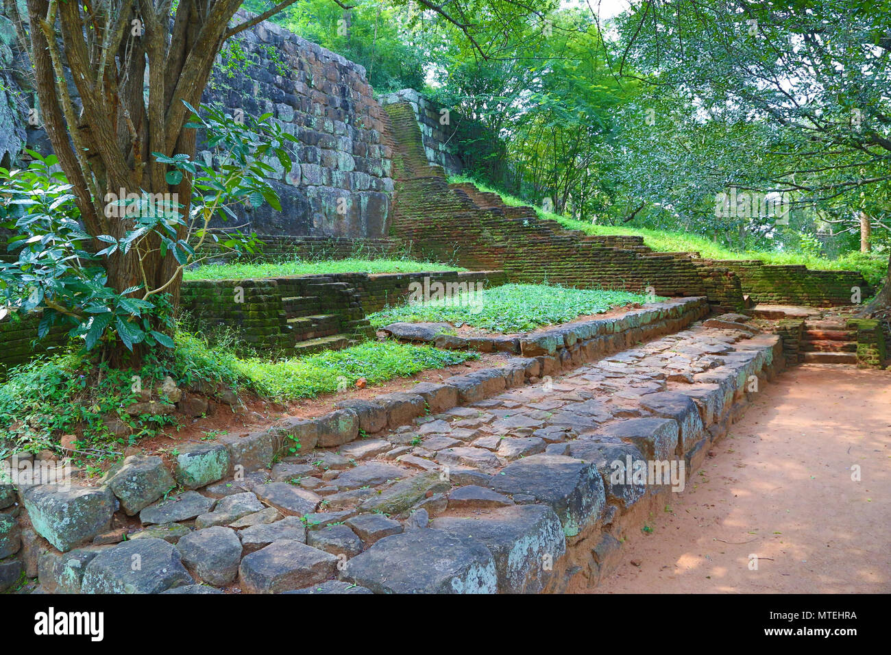 Stairway in Sigiriya Lion Castle Stock Photo