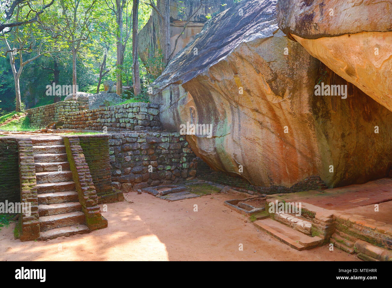 Stairway in Sigiriya Lion Castle Stock Photo