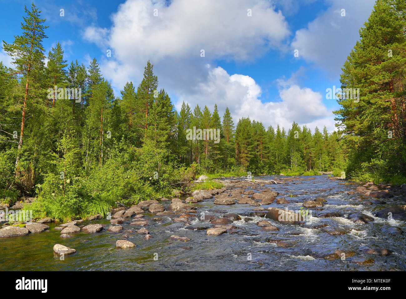 river in Karelia Stock Photo