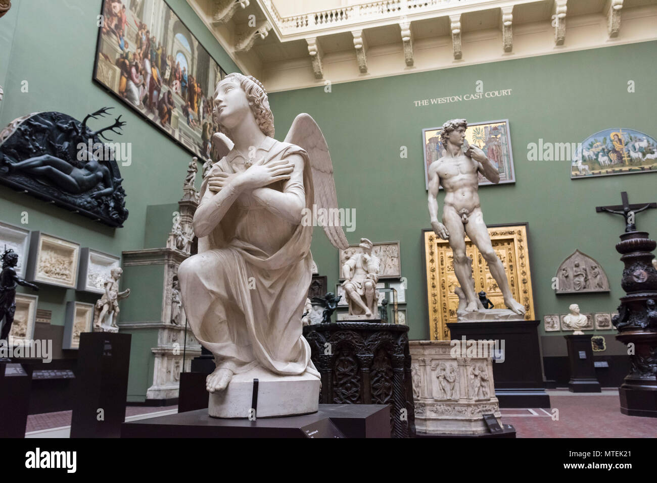 London. England. V&A Victoria and Albert Museum. The Weston Cast Court (Gallery 46b)  The Weston Cast Court (Gallery 46b) features over 60 of the V&A’ Stock Photo