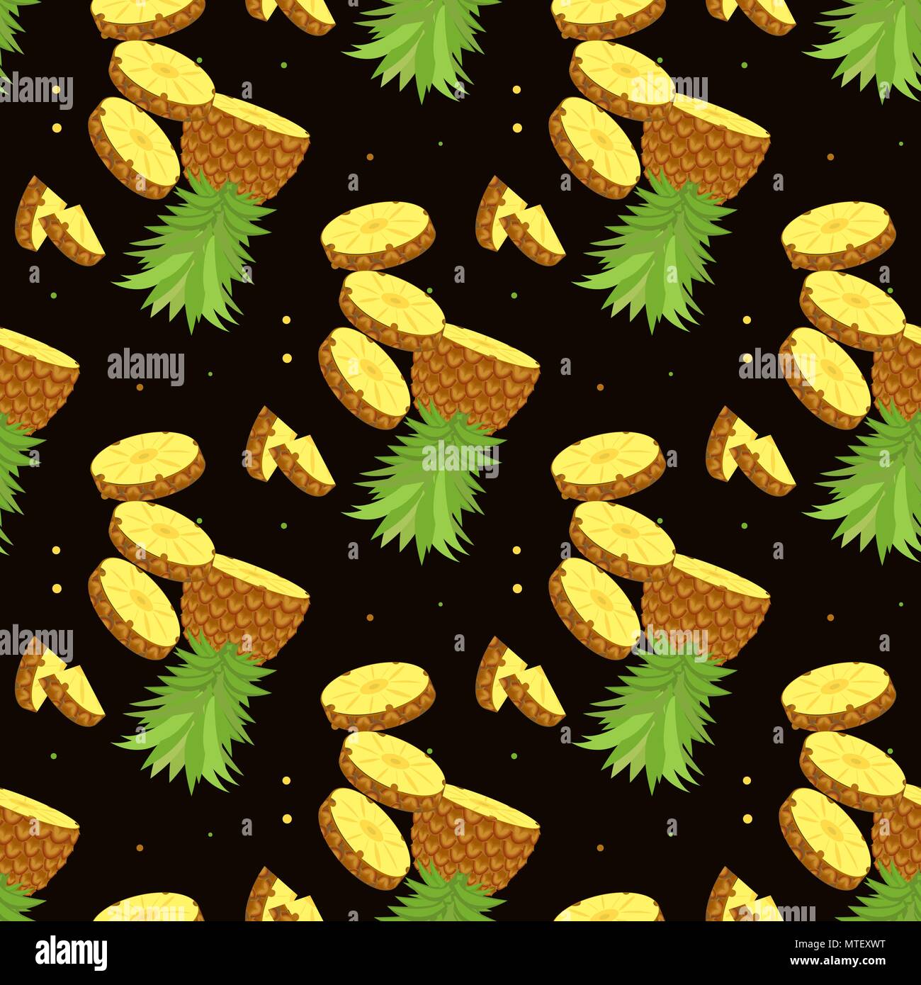 Pineapple seamless pattern. Nice bright fruit background Stock Vector ...