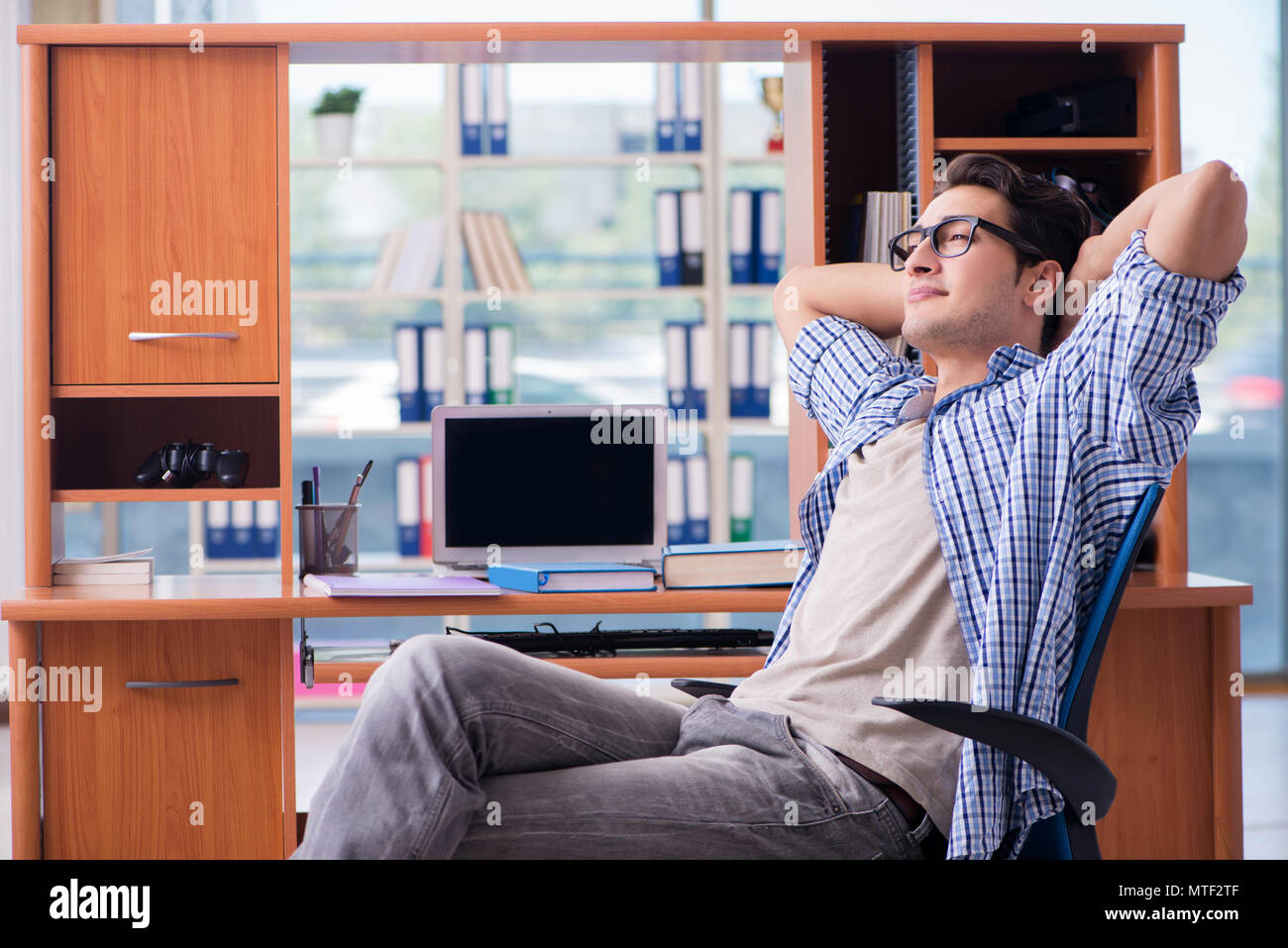 Student studying at home preparing for exam Stock Photo - Alamy